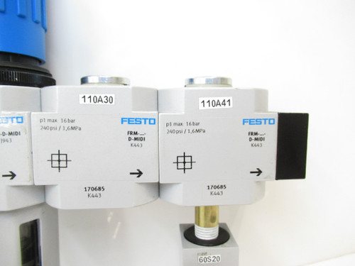DAIKO　75π　DDL-5001ww Festo LFR-D-MIDI Pneumatic Regulator With 170682, 170685 And